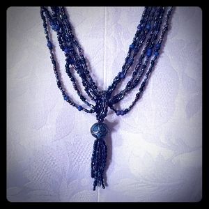 Vintage Necklace Glass Seed Bead Artisan Made